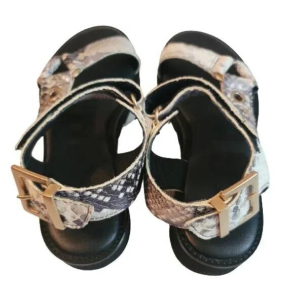 All Saints Rhianne Embossed Leather Platform Sandals - Picture 5 of 8